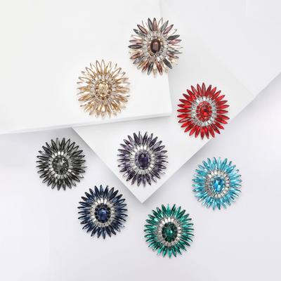 Fashion Heavy Industry Alloy Rhinestone Sunflower Brooch Exquisite Creative Women'S Clothing Brooch Ornament Pin