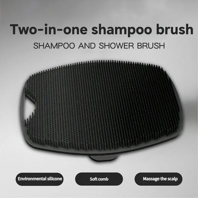 Exfoliating Silicone Brush Cleanser No Slip Handle Body Scrubber Clean Tools Bath Black Brush Massage Skin Bathroom Accessories
