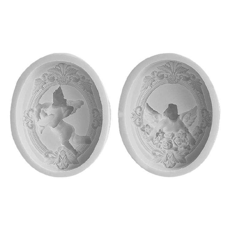 Oval Angel Candle Mold Clay Plaster Resin Craft Decorations DIY Epoxy Resin Aromatherapy Candle Soap Silicone Mould