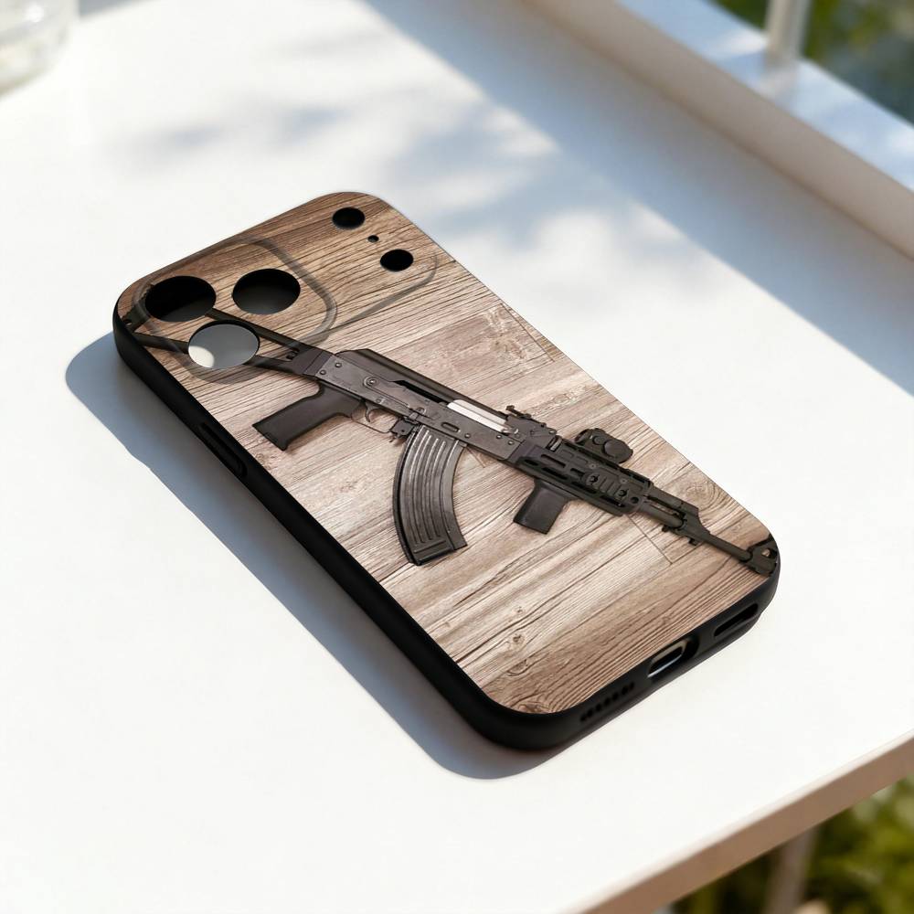 

Чехол для телефона AK47 M4A1 Крутой Чехол для iPhone 11,12,13,14,15,16,17,Pro,Max,Plus,E,SE4,Air,Mini Черный Мягкий Чехол iPhone13PRO