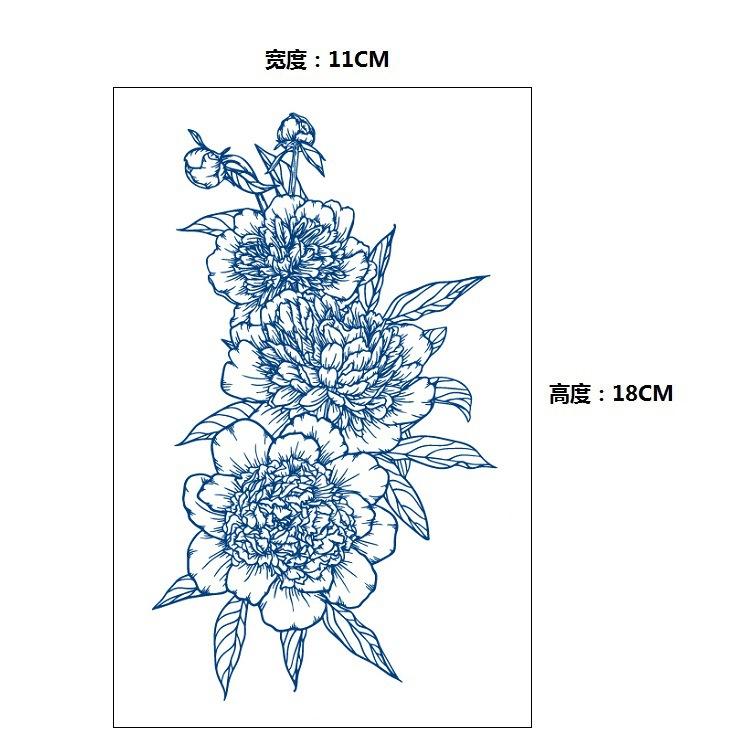 Gradual Change Herbal Fashion Personality Japanese Wave Whale Waterproof Simulation Long Time Does Not Fade Tattoo Sticker