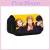 Estuche para lápices con tapa abatible de doble capa con diseño de Jujutsu Kaisen para estudiantes y fans del anime.
