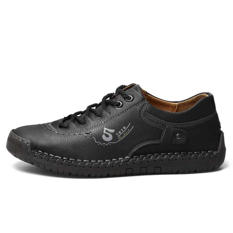 New Men Leather Casual Shoes Outdoor Comfortable High Quality Fashion Soft Homme Classic Ankle Non-slip Flats Moccasin Trend