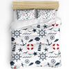 Lighthouse Bedding Set For Bedroom Bed Home Nostalgic Watercolors with Gull Ancient Anchor Duvet Cover Quilt Cover Pillowcase