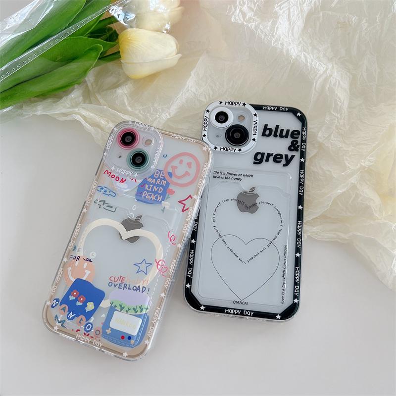 Cartoon Bear Rabbit Photo Wallet Card Holder Case For Iphone 11 13 12 Pro Max Xr Xs X 7 8 Plus Se 2020 Shockproof Phone Cases