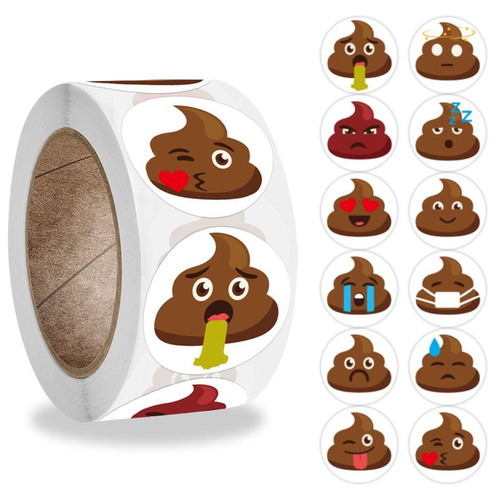 500pcs Funny Poop Emoticons Sticker Self-adhesive Reward Sticker Stationery Sticker  Home Decor