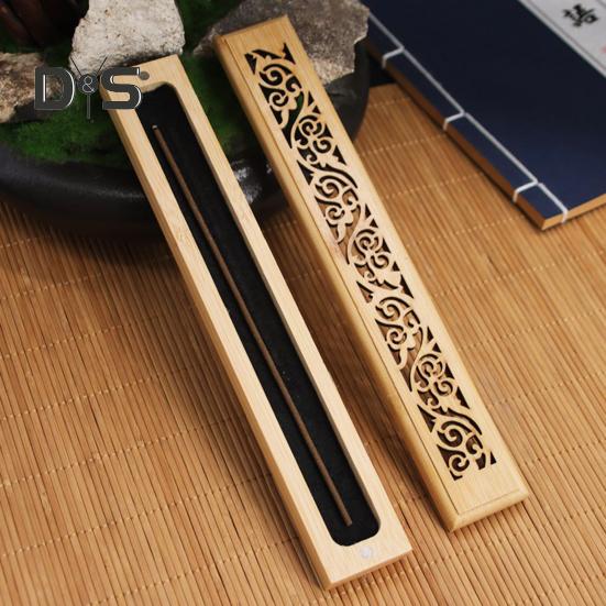 Cutie de Tămâie din Bambus Arzător de Tămâie Retro Suport Tămâie Sculptat Colector de Cenușă pentru Meditație Somn Reducerea Stresului Decor Cameră de Ceai