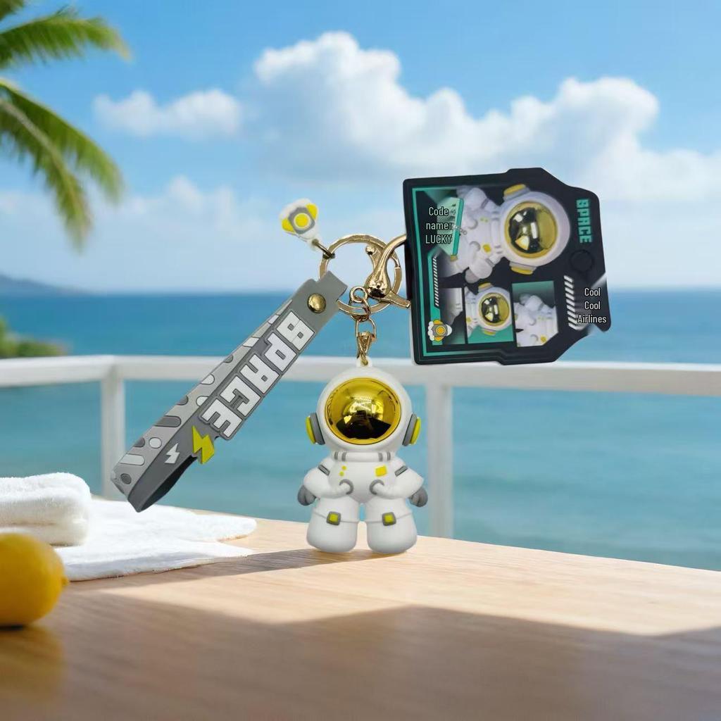 Genuine Astronaut Keychain: Adorable Spaceman Pendant for Couples, Car Keys, Backpacks, and Gifts