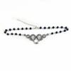 Gotisch Punk Antik Silber Doppel Schlangen Schwarz Perlenkette Halskette für Frauen Männer Halloween Party Halsband Kette Schmuck Geschenke