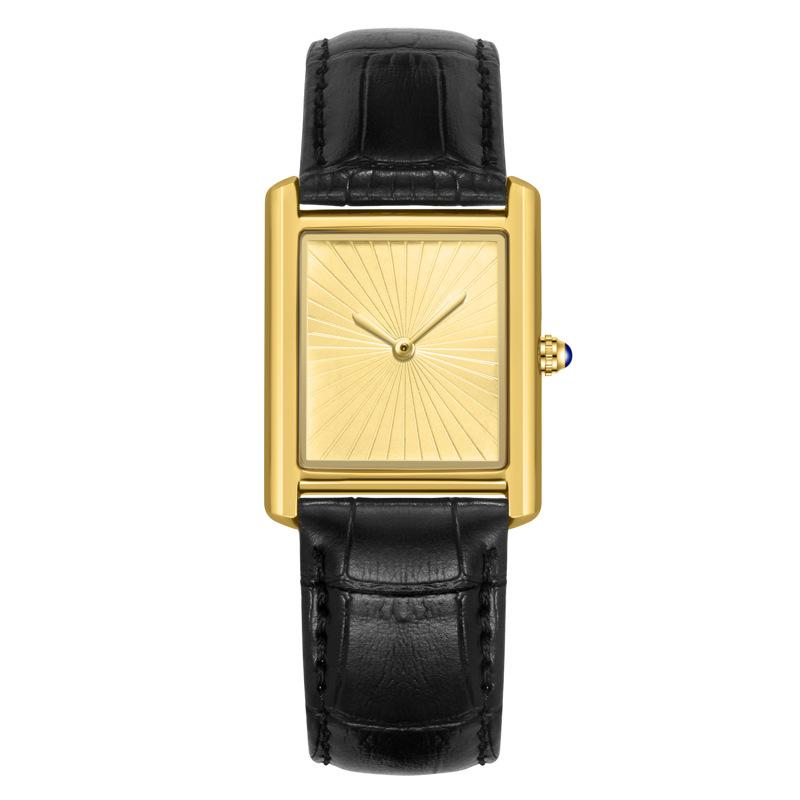 Men'S Casual Watch Classic Simple Square Two-Pin Quartz Watch Belt Men'S Watch