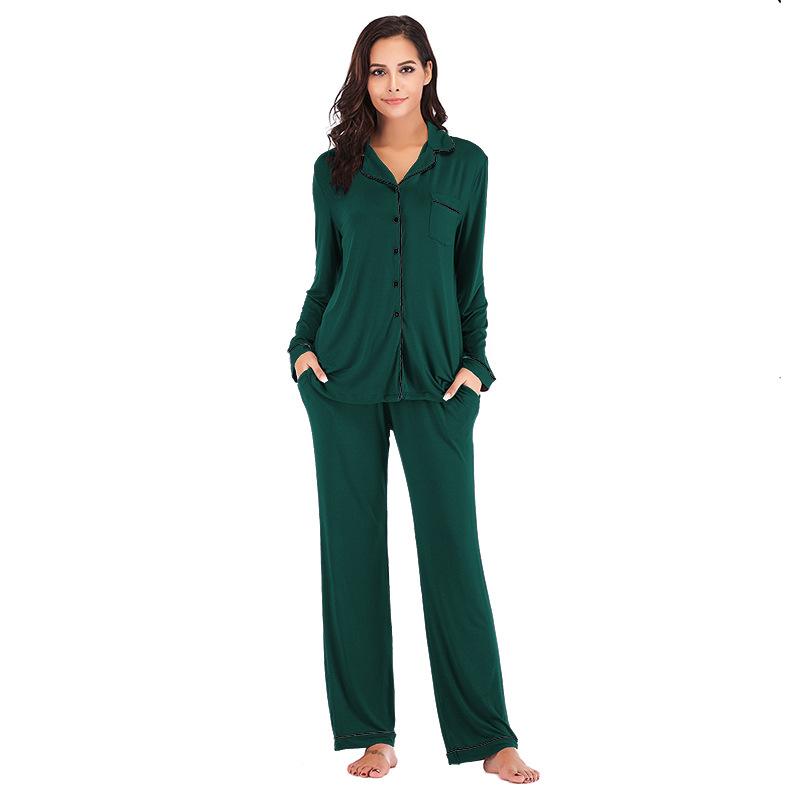 Primavera ed Estate Nuovo Set Pigiama da Donna in Modal Abbigliamento da Casa Pigiama di Alta Qualità Pigiama a Maniche Lunghe Set Due Pezzi