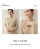 Women's 100% Pure Cashmere Round Neck Seamless Knit Sweater with Raglan Sleeves