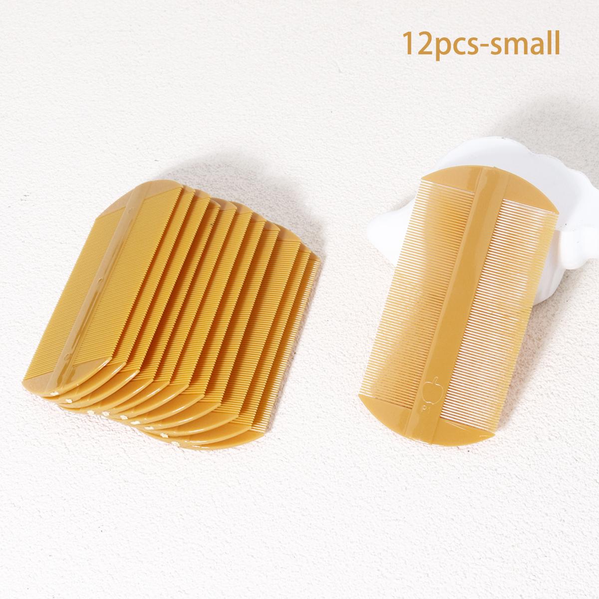 

12 шт. двухсторонняя расческа от вшей и блох, мелкозубный очиститель кожи головы, инструмент для мягкой чистки и укладки, Специально для париков из натуральных волос