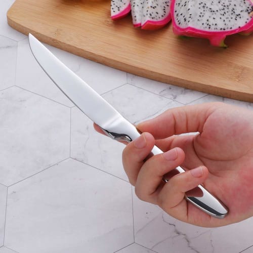 Bisda Steak Knives, 2-Piece Set, 9cm Blade, All Stainless Steel, Dishwasher Safe, Silver, Available in Multiple Colors