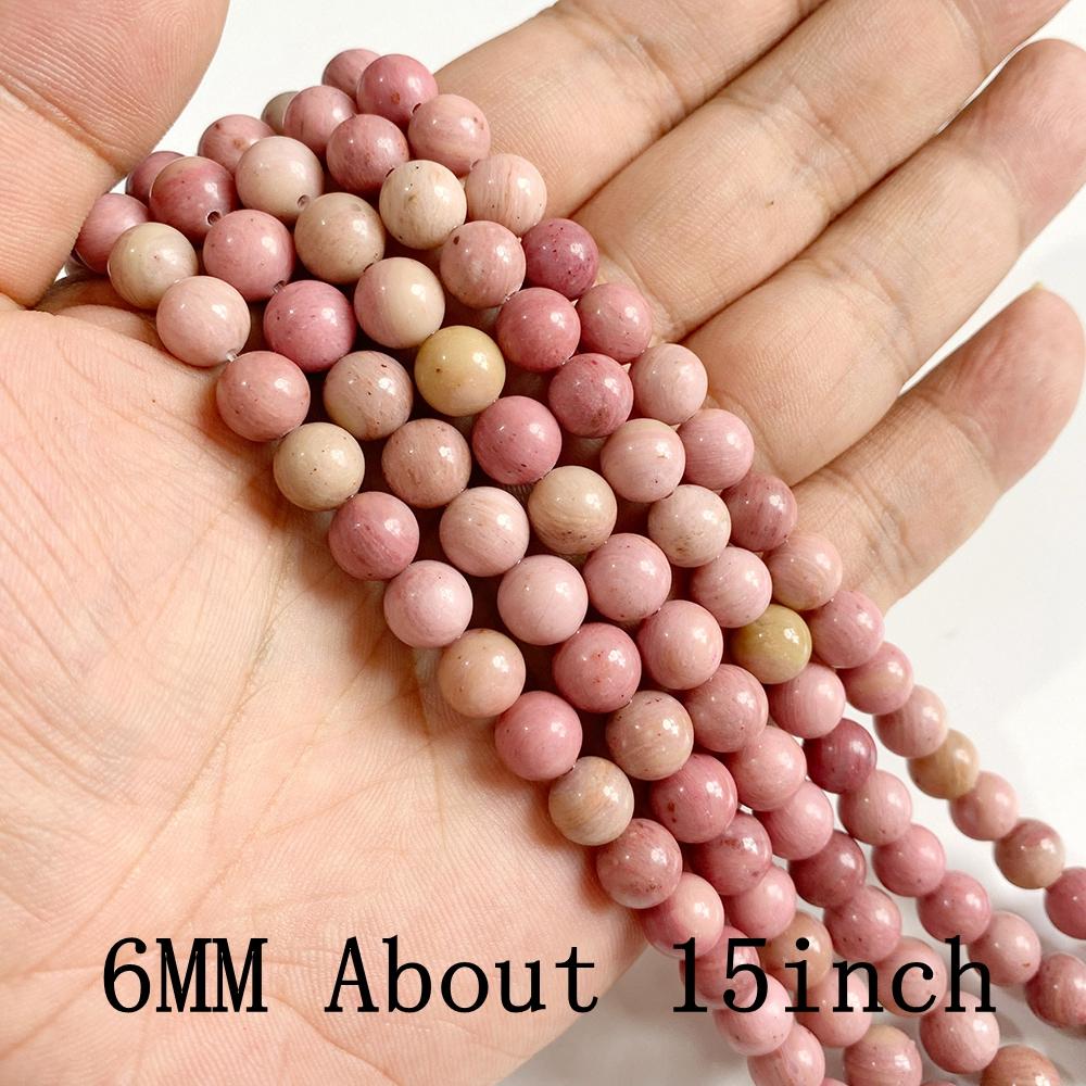 Natural Rose Pink Rhodochrosite Loose Round Heart Flat Chips Beads for Jewelry Making Bracelets Necklace DIY Accessories