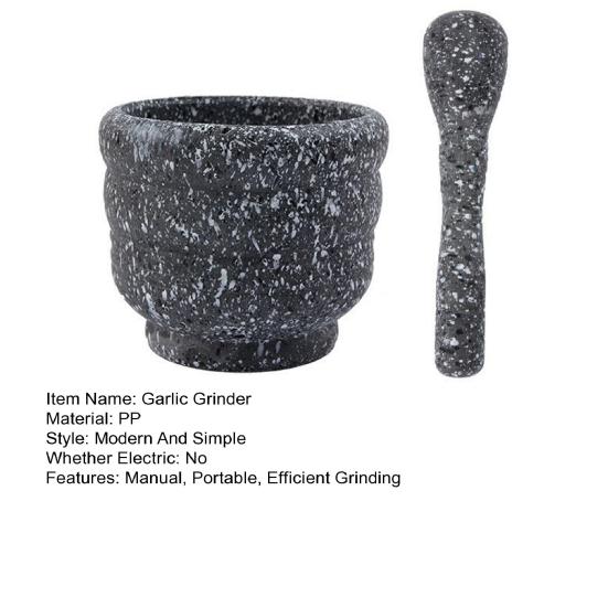 Manual Plastic Mortar And Pestle Set Garlic Herb Spice Grinder Crusher Bowl Kitchen Smashing Tool for Guacamole Seasonings Paste Ginger