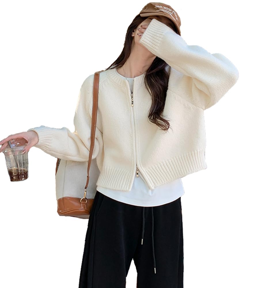 TASOGARA Cardigan Knit Long Short Solid Loose One Size Fits All Free Women's Sweater, Sleeve, Length, Fall/Winter, Casual, Color, Stylish, Fit, (JP,