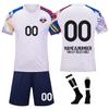 Men's Breathable Soccer Jersey Set with Shorts and Socks Quick-Dry Athletic Team Uniform Kit for Training and Matches