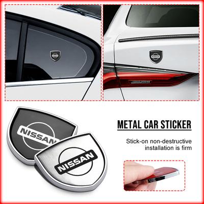 1 Pz Emblema Scudo Metallo Auto Porta Badge Carrozzeria Auto Adesivo 3D Per Nismo Tiida Sylphy Teana X Trail T30 T32 Almera Qashqai J10 J11