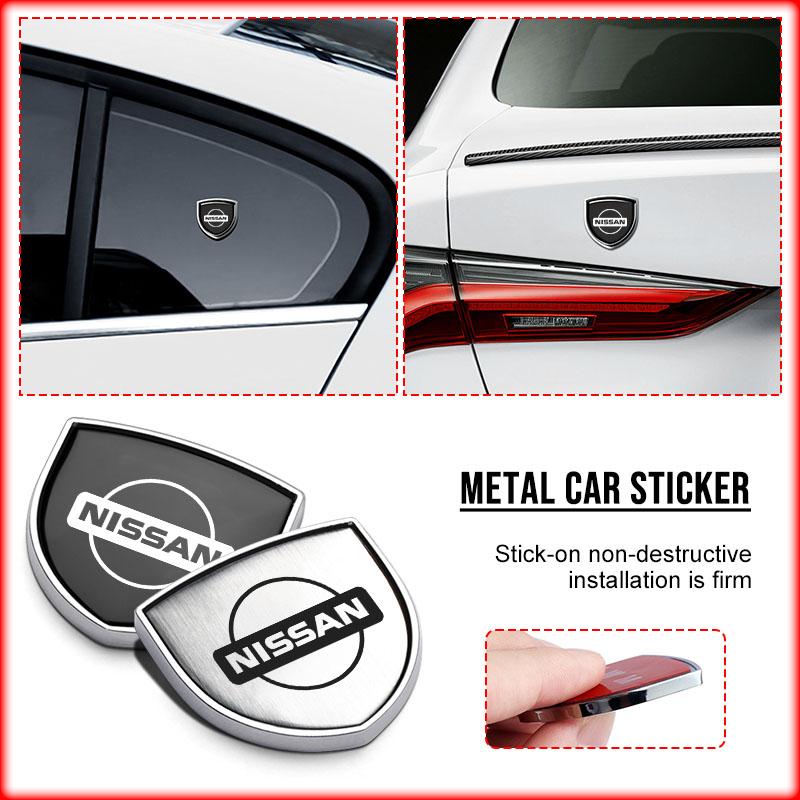 1 Stuks Metaal Auto Deur Schild Embleem Auto Carrosserie Badge 3D Sticker Voor Nissan Nismo Tiida Sylphy Teana X Trail T30 T32 Almera Qashqai J10 J11