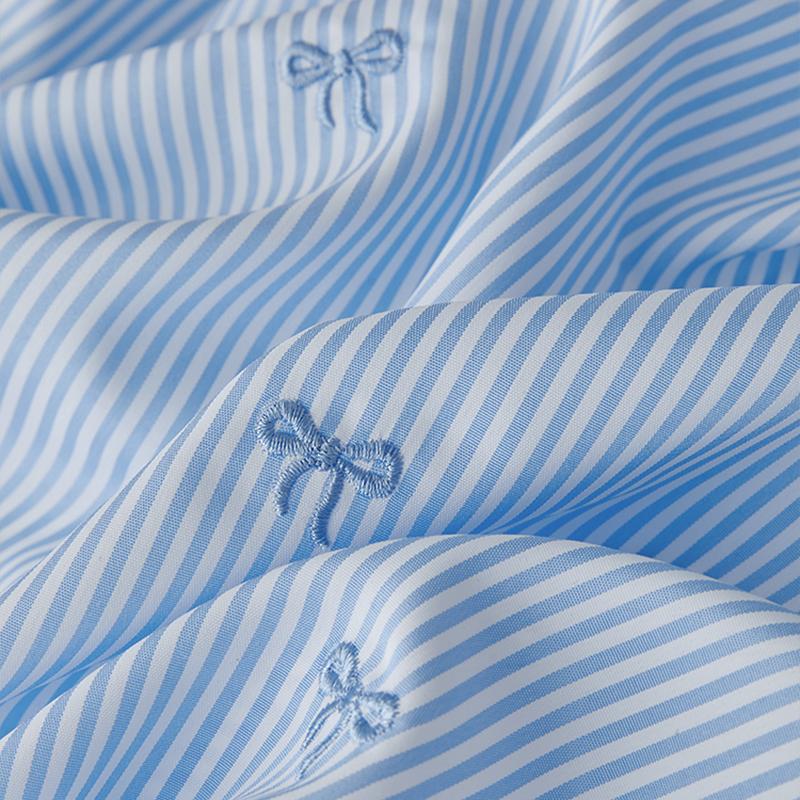 

145x100cm Soft Butterfly Bow Embroidered Striped Fabric Durable Craft Cloth for DIY Hairbands Kids Clothing & Children s Project 1.45X1m синий