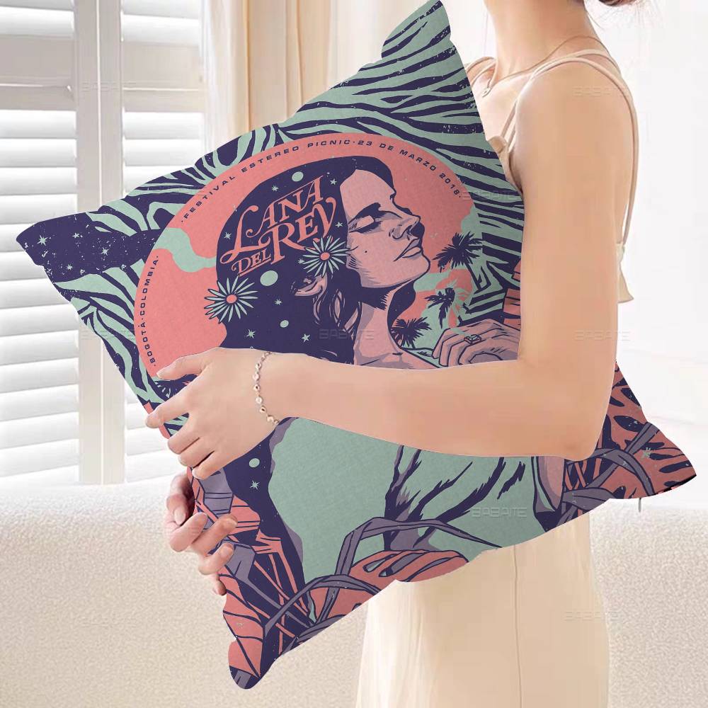 Singer Lana Del Rey Music Album Cushion Cover Inches Farmhouse Decor Home Throw Pillow Covers for Couch Decorations