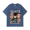 275 GSM Washed T-shirts 100% Cotton Demon Slayer V60 Pillars Print Unisex Heavy Cotton T Shirt