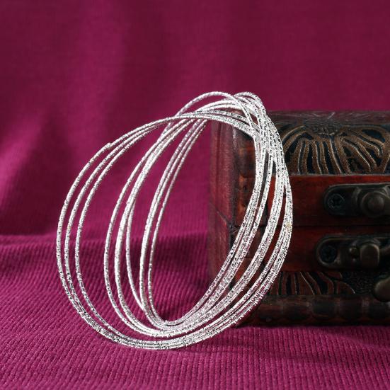 10 adet/takım kadın Kazınmış Çukurlu Daire Bilezik Bileklik Takı Hediye