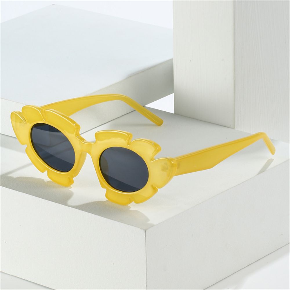 Vintage Cat Eye Sunglasses Fashion Flower Shape Sun Glasses Summer Beach Glasses Street Trendy Shades Colorful Eyewear