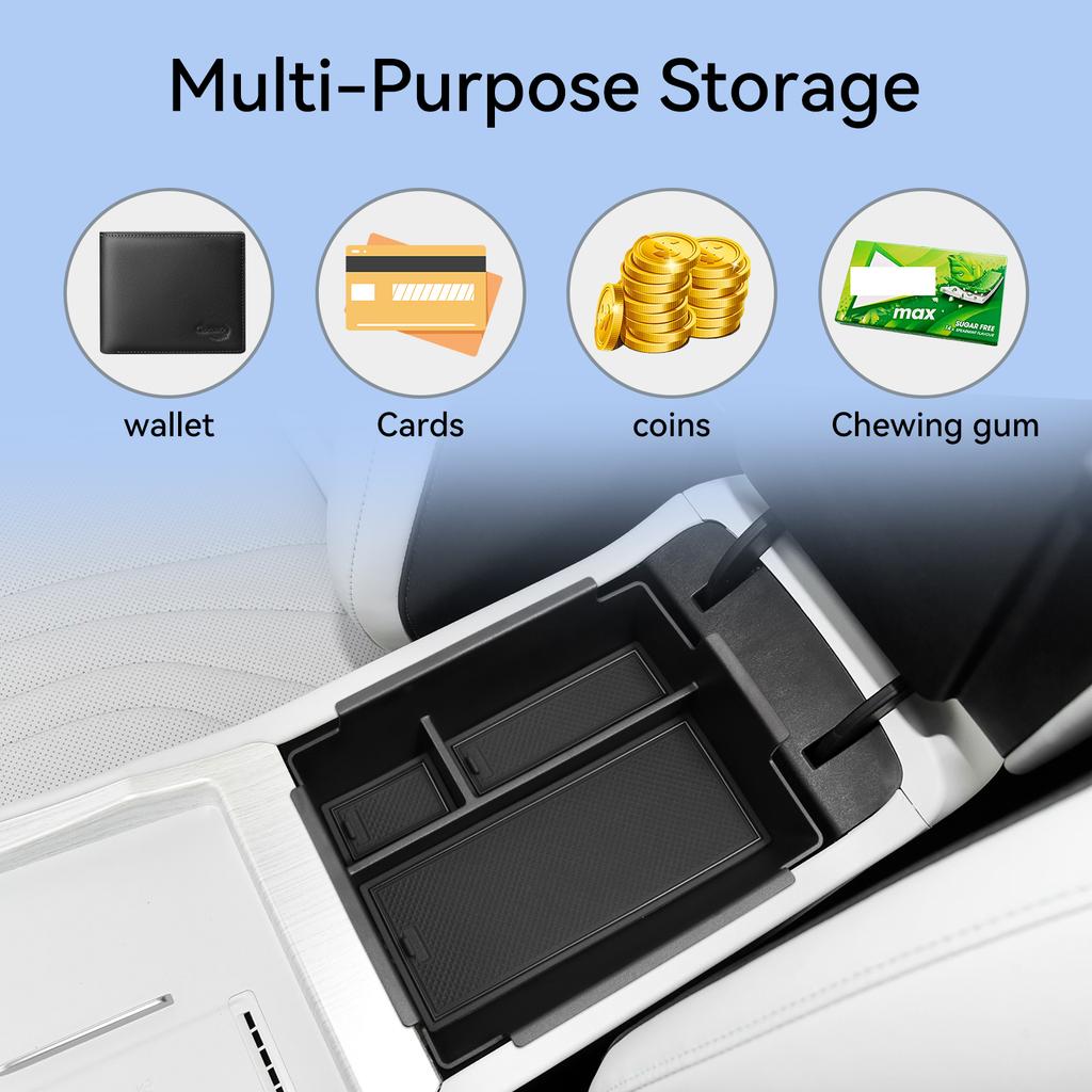 Smabee for Geely Galaxy E5 2024-2026 Center Console Armrest Box Car Storage Box Accessories Organizer Tidying Tray ABS Black
