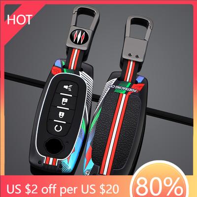 Styling Mouldings Zinc Alloy Car Remote Key Case Cover Fob For Nissan X-trail T33 Qashqai J12 Teana 2022 2023 Protect Shell Hold