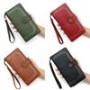 Minimalist Pu Leather Long Wallet With Zipper For Daily Use And Card Storage