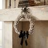 Halloween Skeleton Hand Door Wreath with Black Bow Ghost Hand Yard Decoration Scene Setup 35cm Indoor Outdoor Hanging Ornament
