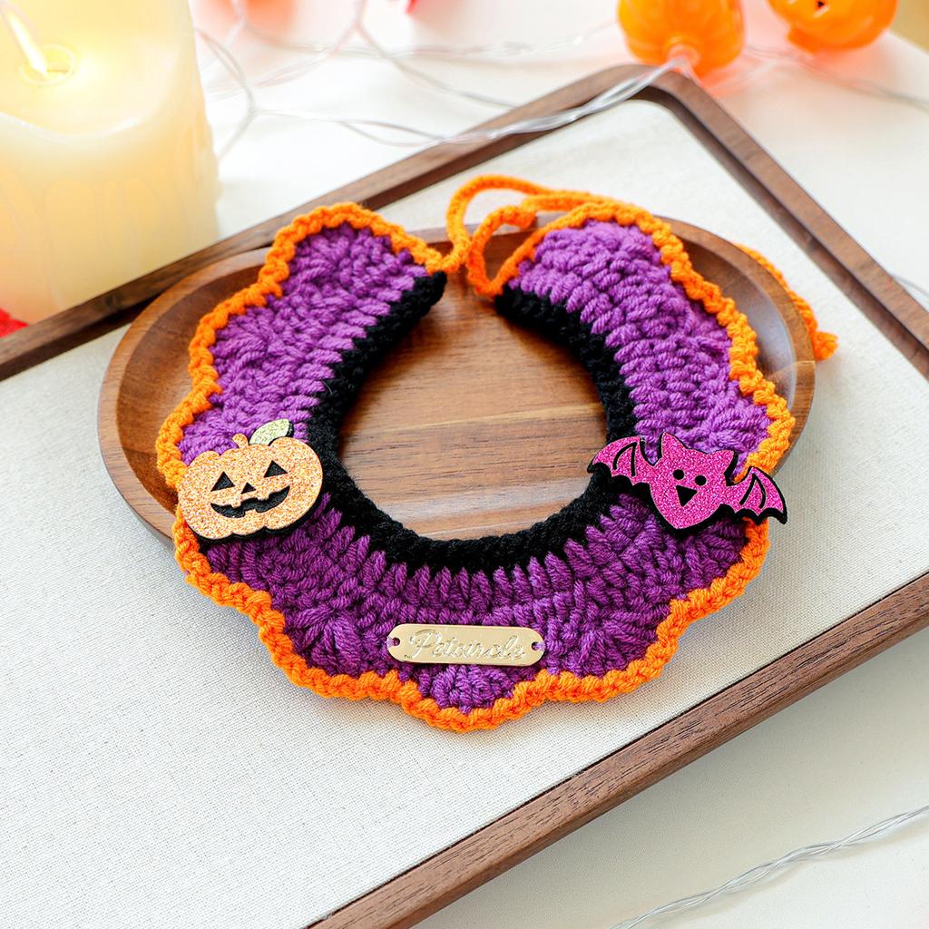 Pet Supplies Bib Hand Crocheted Snood Christmas Day Dog Cat Gold Label Saliva Towel Bib Collection