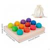 Color Matching Toy with Storage Bag Sorting Board Balls Smooth Wooden