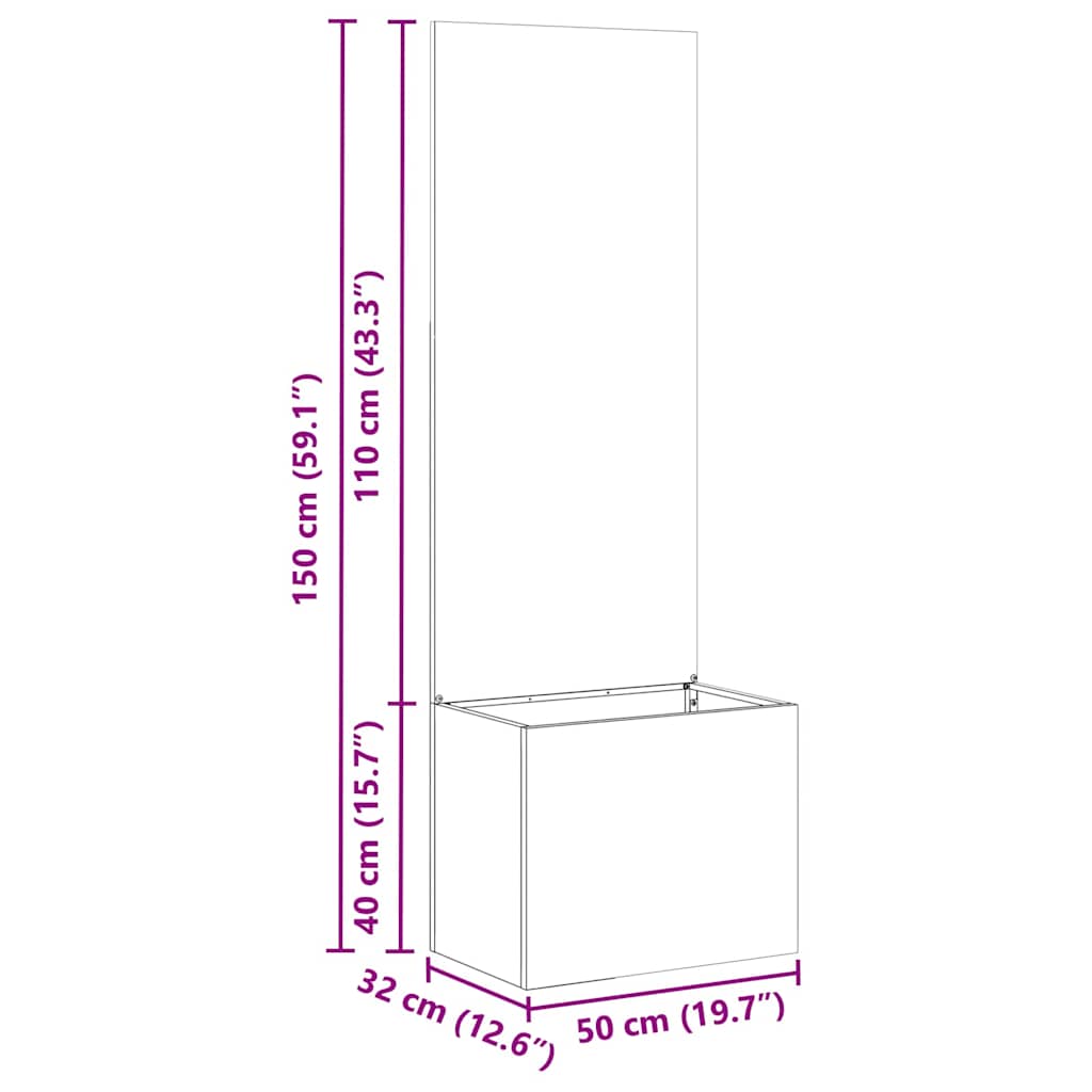 Garden Privacy Screen Canvas White 50 X 32 X 150 Cm