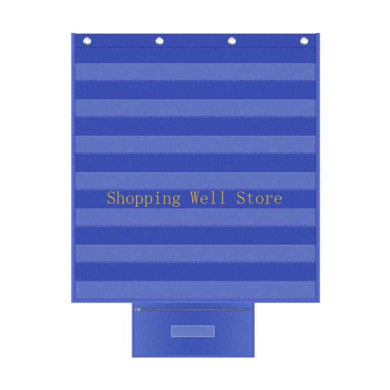 KX4B 7 Row Wall Hanging Pocket Chart For Interactive Learning And Concept Display