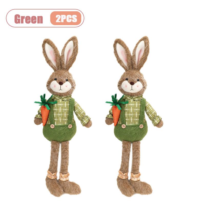 Easter Bunny Figurine Holding Flower Basket and Carrot Creative Cute Rabbit Statue Spring Farmhouse Home Table Decor Ornament