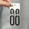 Orecchini Punk Neri Statement per Donna Vintage Brincos Geometrici a Forma di Cuore Pendenti Gioielli di Moda Orecchini Insoliti