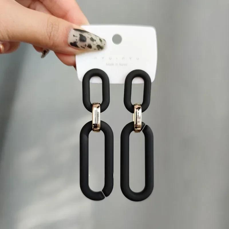 Orecchini Punk Neri Statement per Donna Vintage Brincos Geometrici a Forma di Cuore Pendenti Gioielli di Moda Orecchini Insoliti