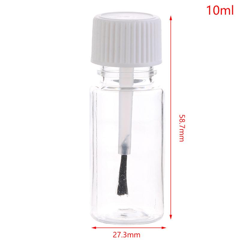 5/10/15/20/30ml Plastic Refillable Empty Nail Polish Bottles Leakproof Storage Jars Liquid Empty Bottle With Brush Cap DIY Craft