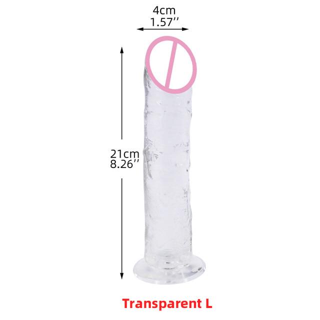 Soft Large Phallus Jelly Penis Long Dick Realistic Dildo Suction Cup Dildo Lesbian Sex Toy for Women