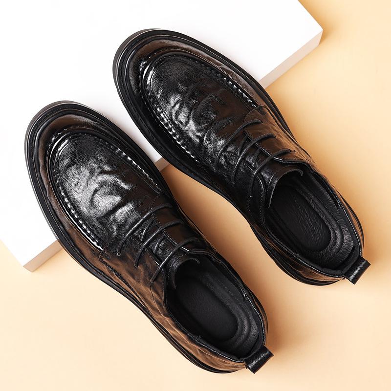 

New first-layer sheepskin men s casual leather shoes genuine leather business dress big head men s shoes breathable single shoes shoes 44