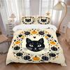 3pcs Black Cat and Pumpkin Ideas Print Bedding Set (Without Inserts), Suitable for Use In Bedrooms and Guest Rooms.N007