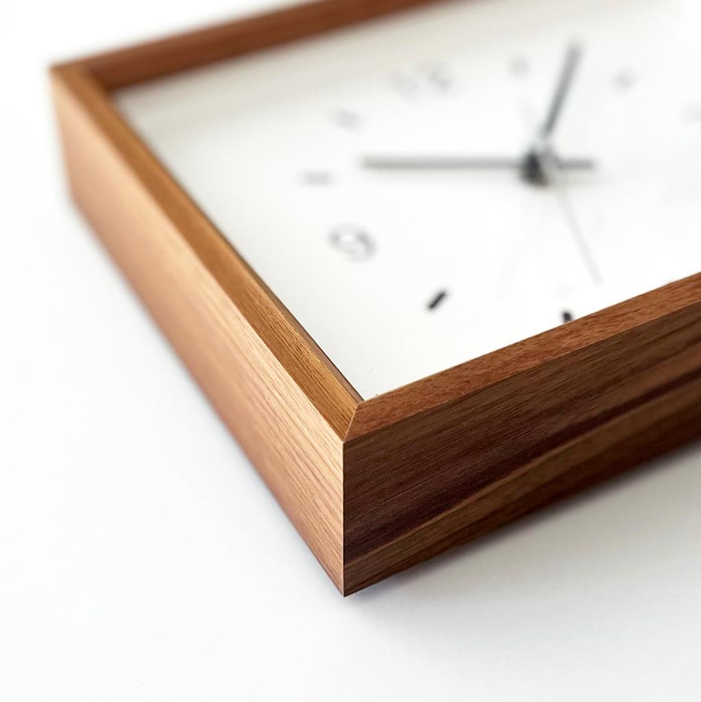 KATOMOKU Dual-use clock 2 Walnut km-53WA Wall clock with continuous second hand 22 x 17 x 5 cm