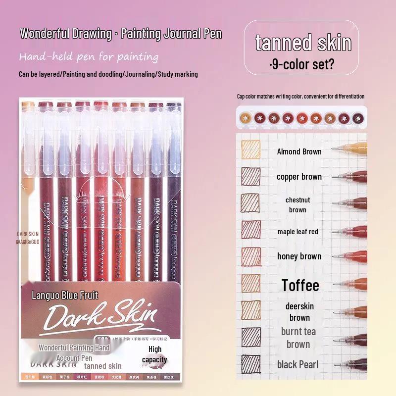 Morandi Color Large Capacity Blue Fruit Journal Pen - Colored Neutral Pen for Note-Taking and Highlighting