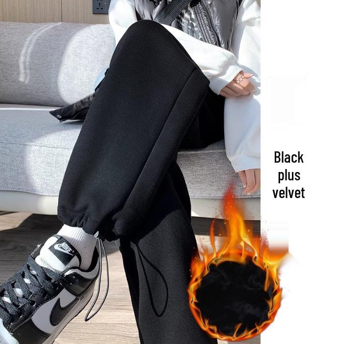 Maternity Lambswool Fleece-Lined Cotton Sweatpants | Autumn/Winter Loose Fit | Cuffed & Wide Leg Styles