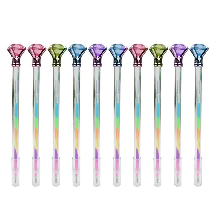 

10x Rainbow Gel Pen Big Diamonds Pen Multicolor Pen Colorful Rainbow Pen Glitter Gel Pen School Office Supplies 1