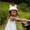 1 Pair Cute Cat Ears Motorcycle Helmet Decoration Self-adhesive Kitten Ears Hard Hat Horns for Scooter Bicycle Motorbike Ski