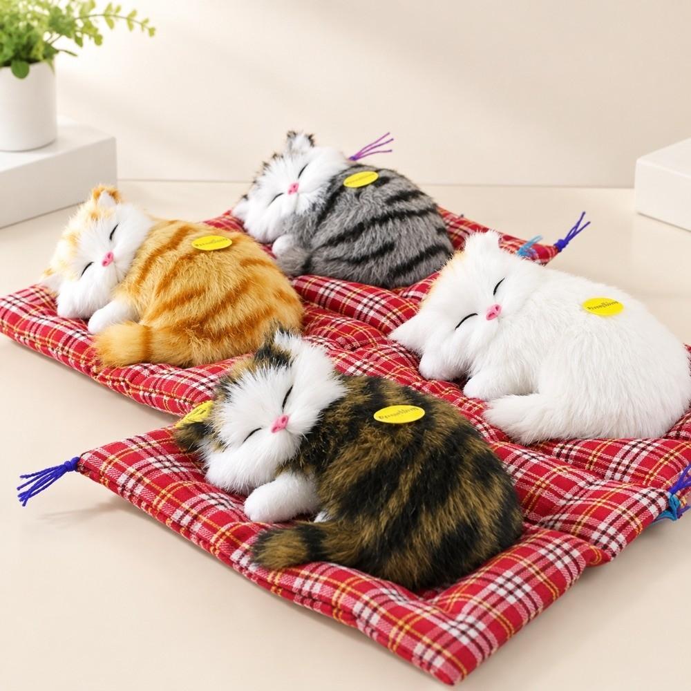 Sleeping Kittens Kitten Sounding Toy Simulation Sounding Sleeping Cats Cute Kitten Plush Toy  Home